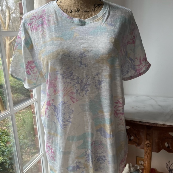Free people pastel flowers top xs new - Picture 1 of 13